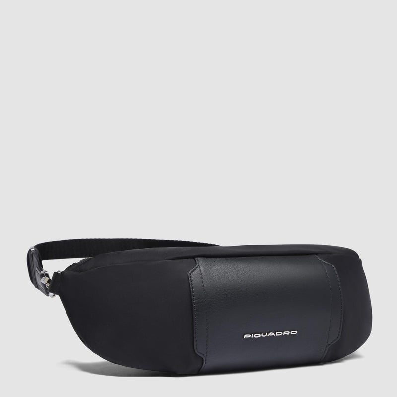 Sac banane femme en tissu recyclé et cuir