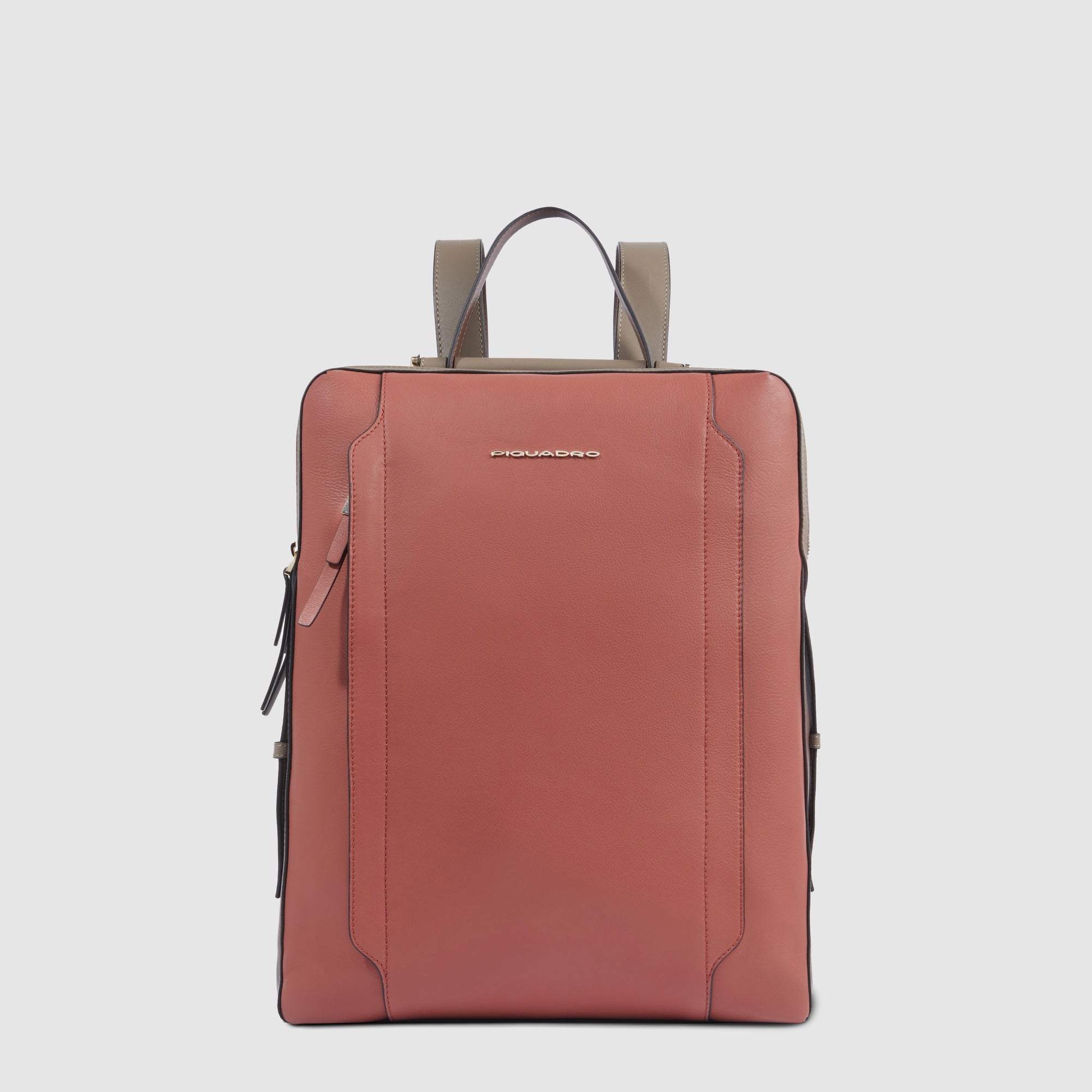 Women's Leather Laptop Backpack 15.6-inch, 18.5 L - orange/brown