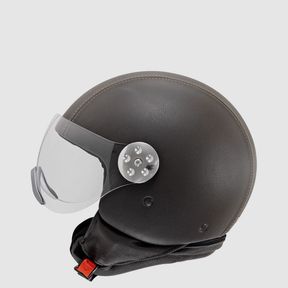 e3 motorcycle helmet Open face helmet with visor according to E3 stand. - brown