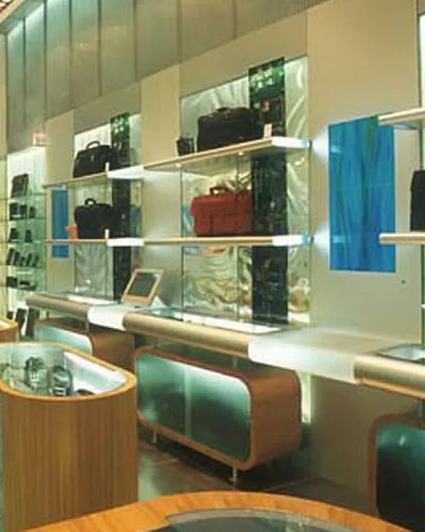 Inside the first Piquadro boutique in Milan