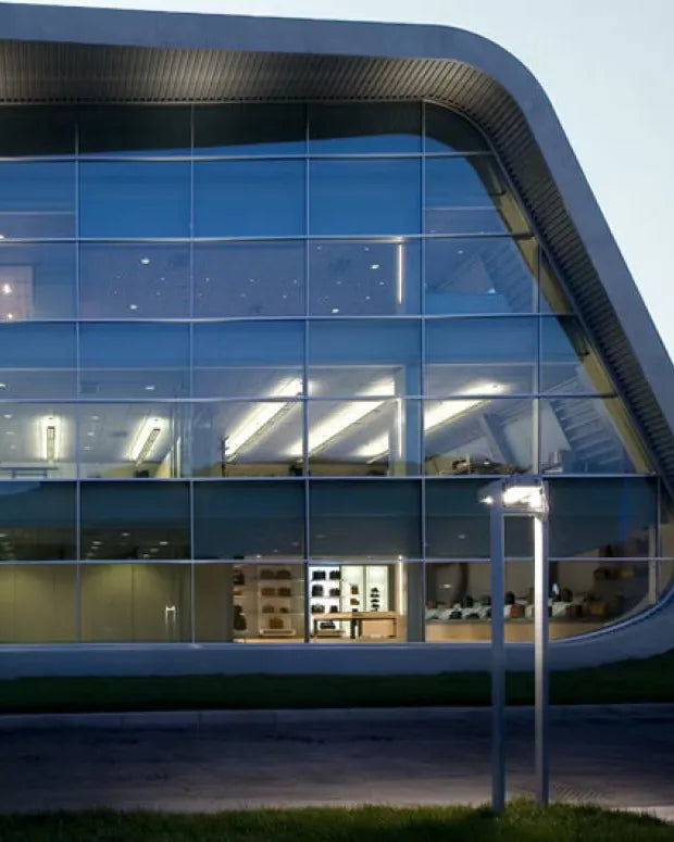 The Piquadro headquarters in Silla di Gaggio Montano at dusk