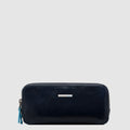Leather Wristlet Case with Three Compartments