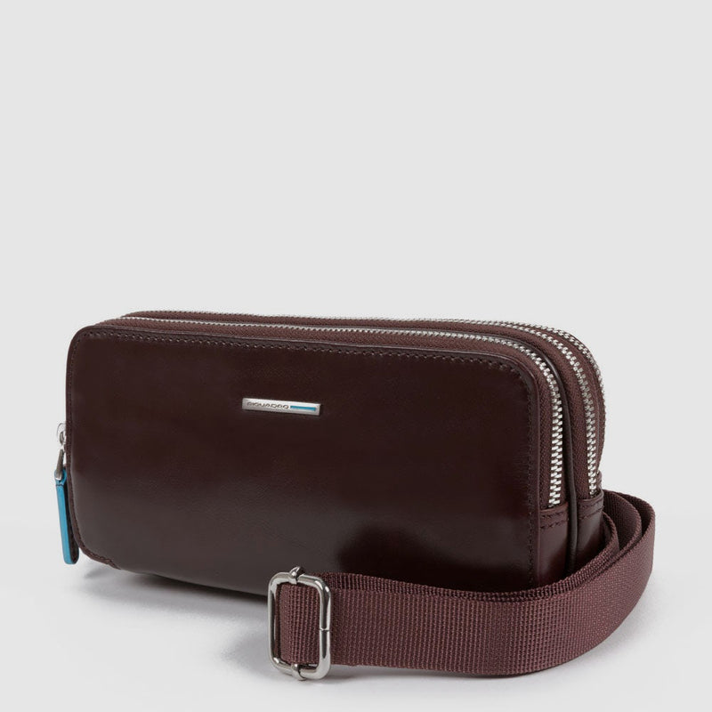 Case with three dividers and removable wrist strap