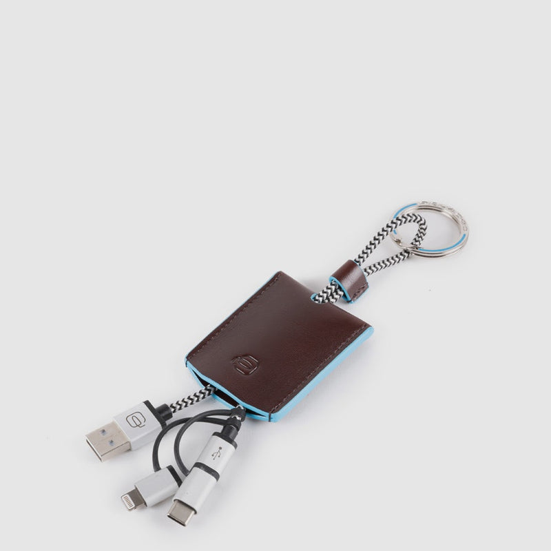 Portachiavi in pelle con cavo USB