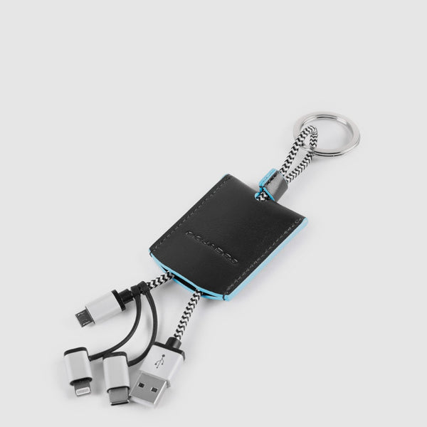 Leder-Schlüsselanhänger mit USB, Mikro-USB