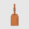 Leather Luggage Tag with Engraved PQD Logo