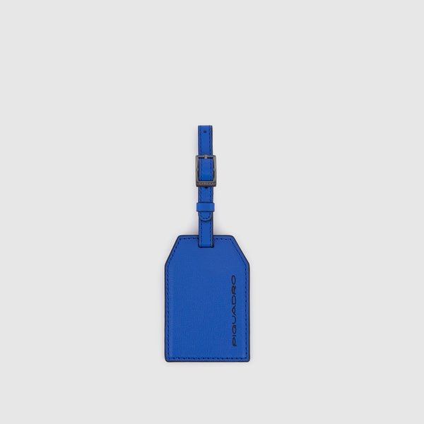 Address Tag in pelle con logo PQD inciso - Blu - foto 2