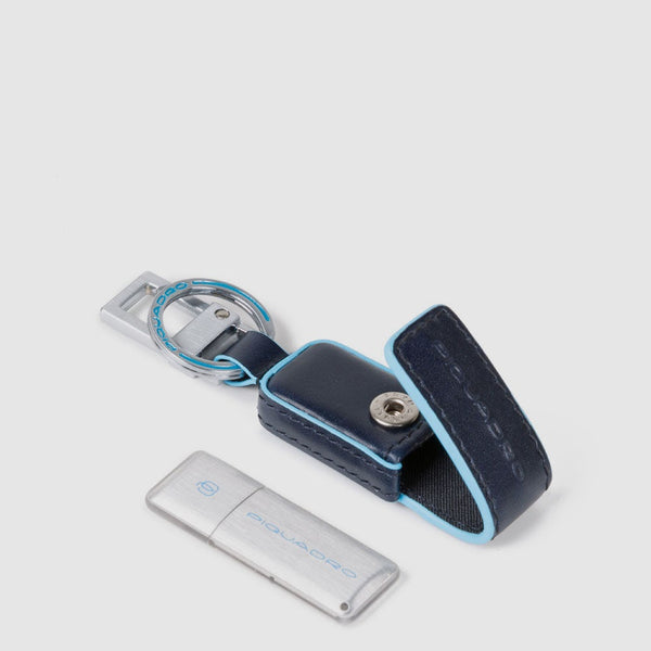 Leather keychain with 64 GB USB flash drive