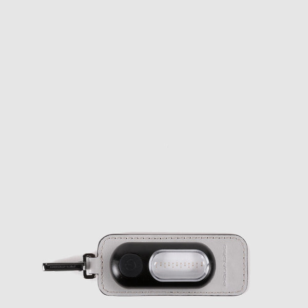 Address tag in pelle con torcia