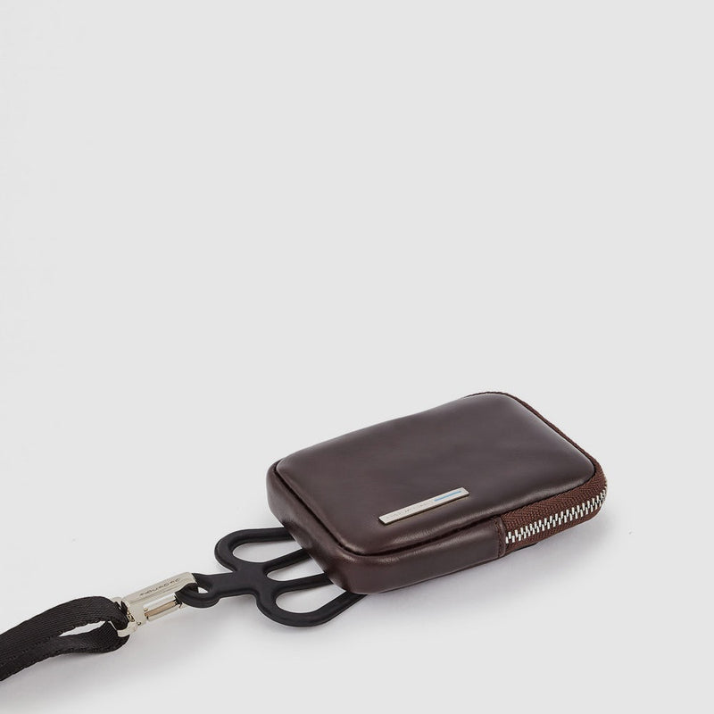Neck phone holder with credit card pouch