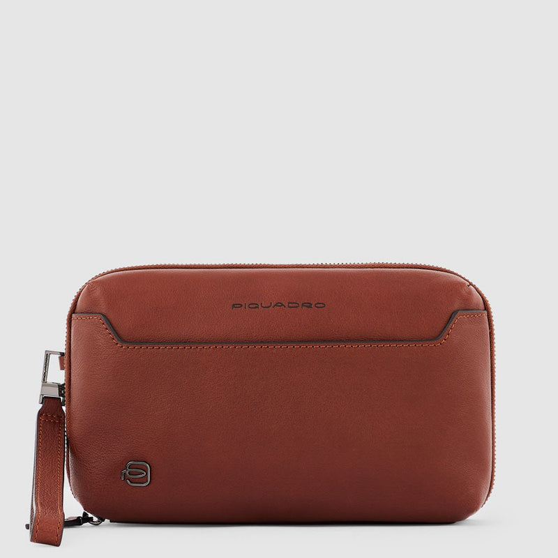 Wrist clutch bag with two dividers