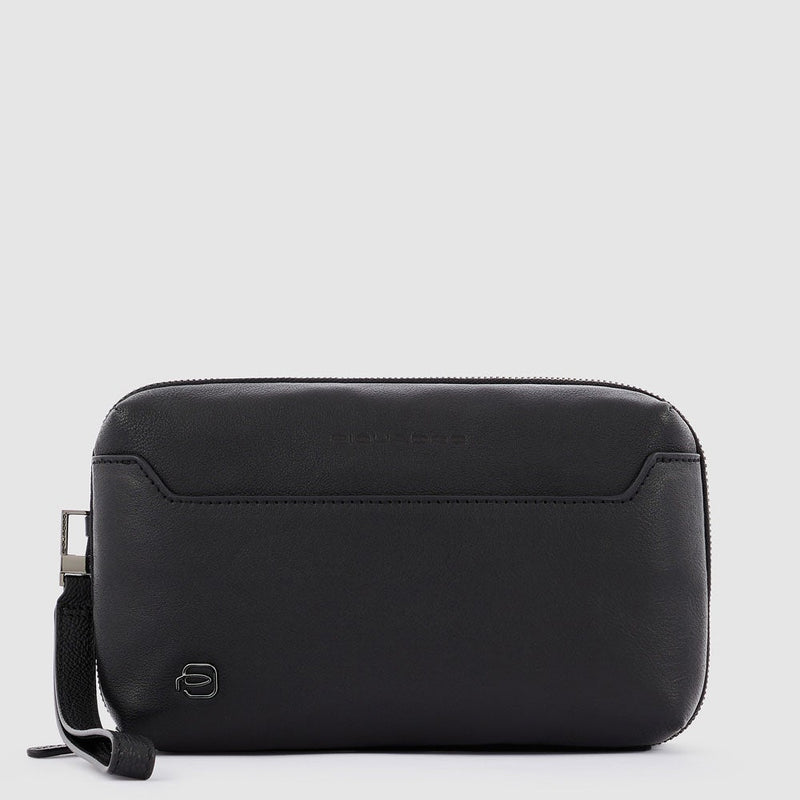 Wrist clutch bag with two dividers