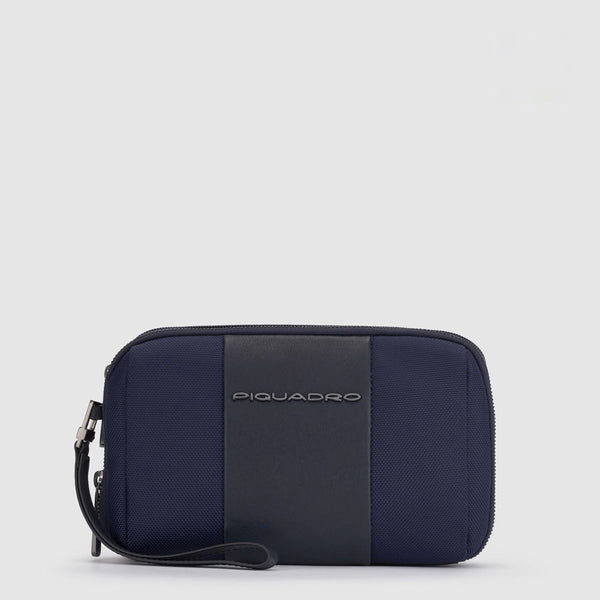 Men's clutch bag in recycled fabric