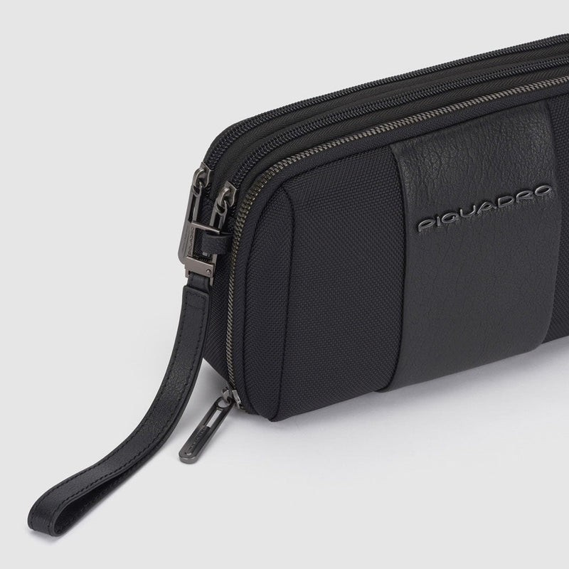 Men's clutch bag in recycled fabric