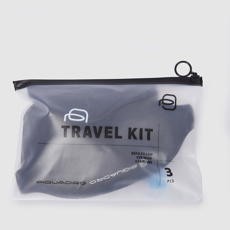 Travelset with inflatable neck pillow
