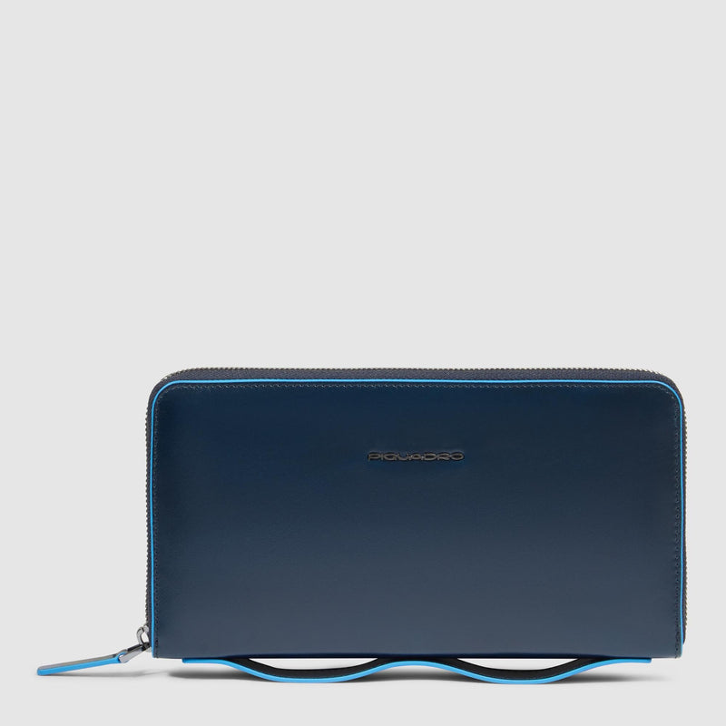 Leather clutch with removable shoulder strap