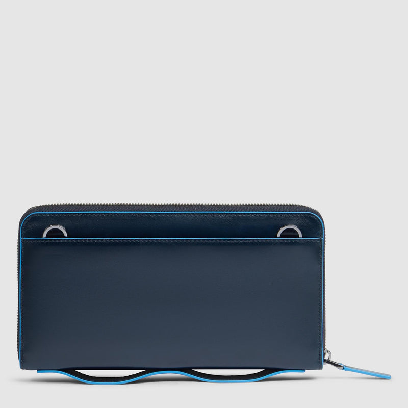 Leather clutch with removable shoulder strap