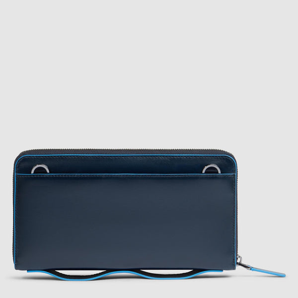 Leather clutch with removable shoulder strap