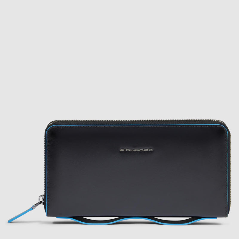 Leather clutch with removable shoulder strap