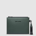 Wristlet Clutch in Water-Resistant Rubberized Fabric