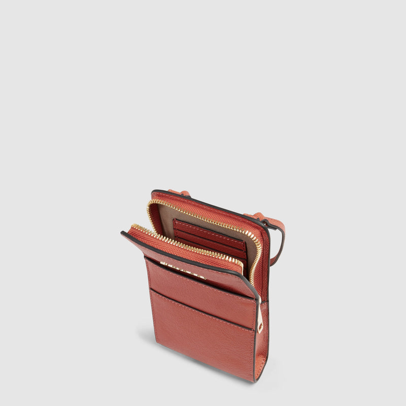 Leather neck phone case