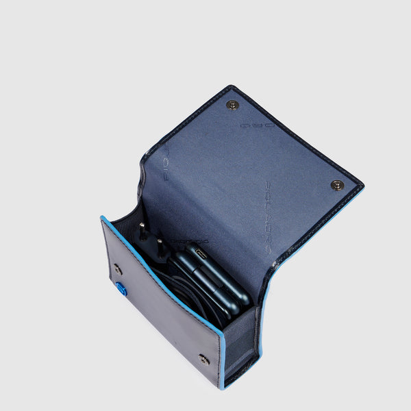 Leather case for foldable wireless charging base