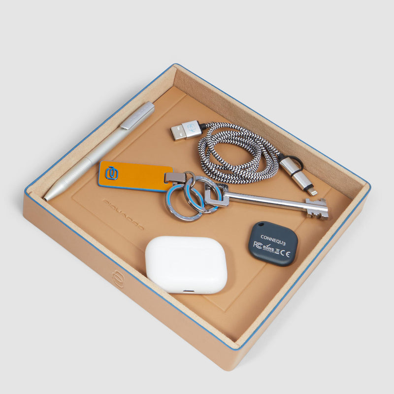 Leather valet tray