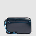 Men's Leather Clutch with Double Zip and RFID Blocking
