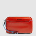 Men's Leather Clutch with Double Zip and RFID Blocking