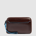 Men's Leather Clutch with Double Zip and RFID Blocking