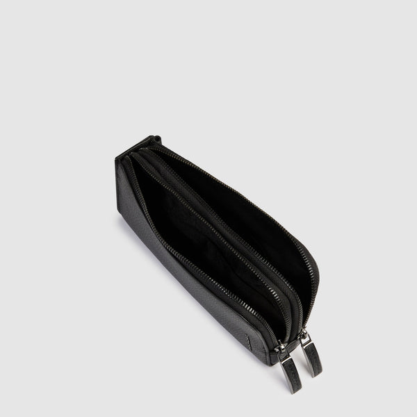 Leather men's pouch with glasses compartment - 4