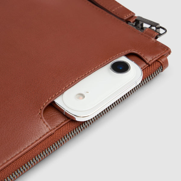 Men's Leather Clutch for 11" iPad® with Wrist Strap - Leather brown - photo 6