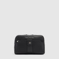 Men's Leather Clutch Bag with Removable Strap