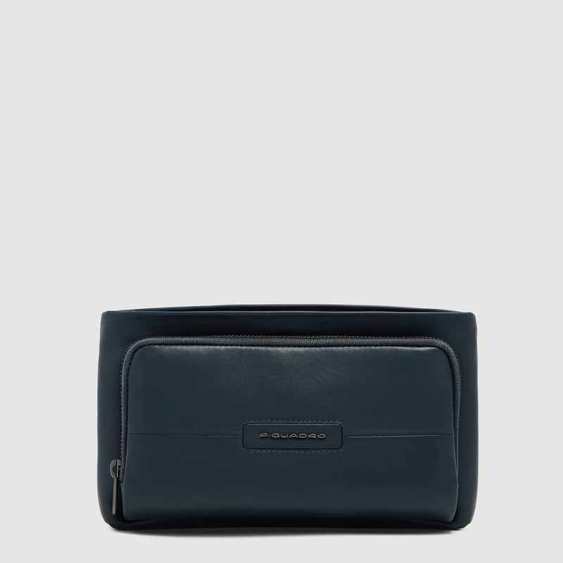 Men's Leather Clutch Bag with Removable Wrist Strap