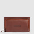 Men's Leather Clutch Bag with Removable Wrist Strap - Leather brown