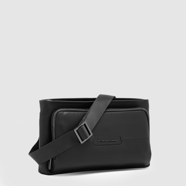 Men's Leather Clutch Bag with Removable Wrist Strap - Black - photo 3