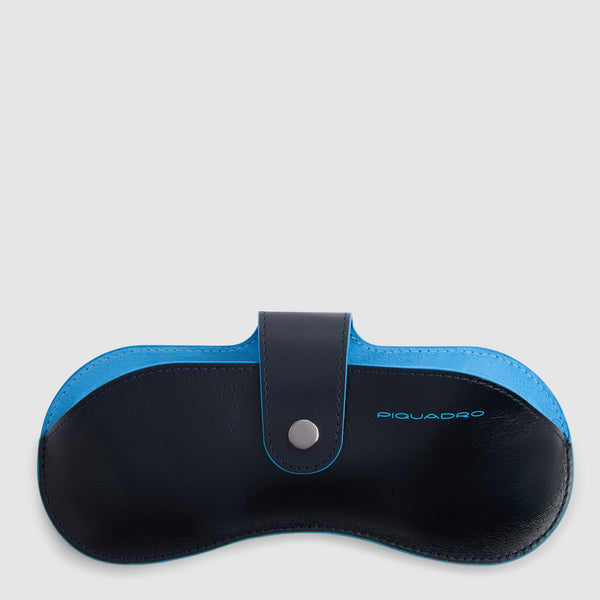 Leather Glasses Case with Tracker and MagSafe® - Night blue