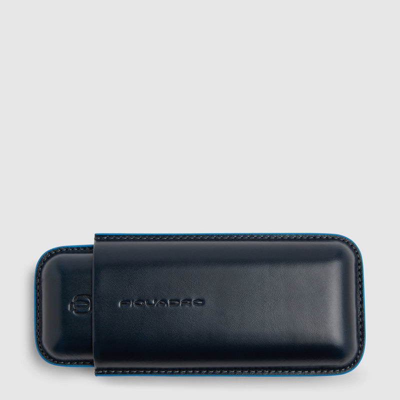 Estuche para puros de piel - azul noche