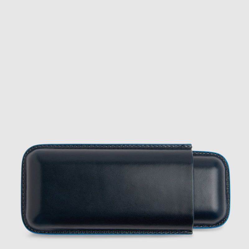 Leather Cigar Case with Two Compartments - Night blue - photo 2