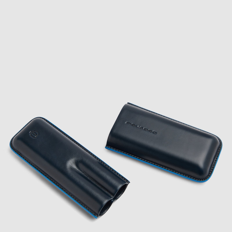 Leather Cigar Case with Two Compartments