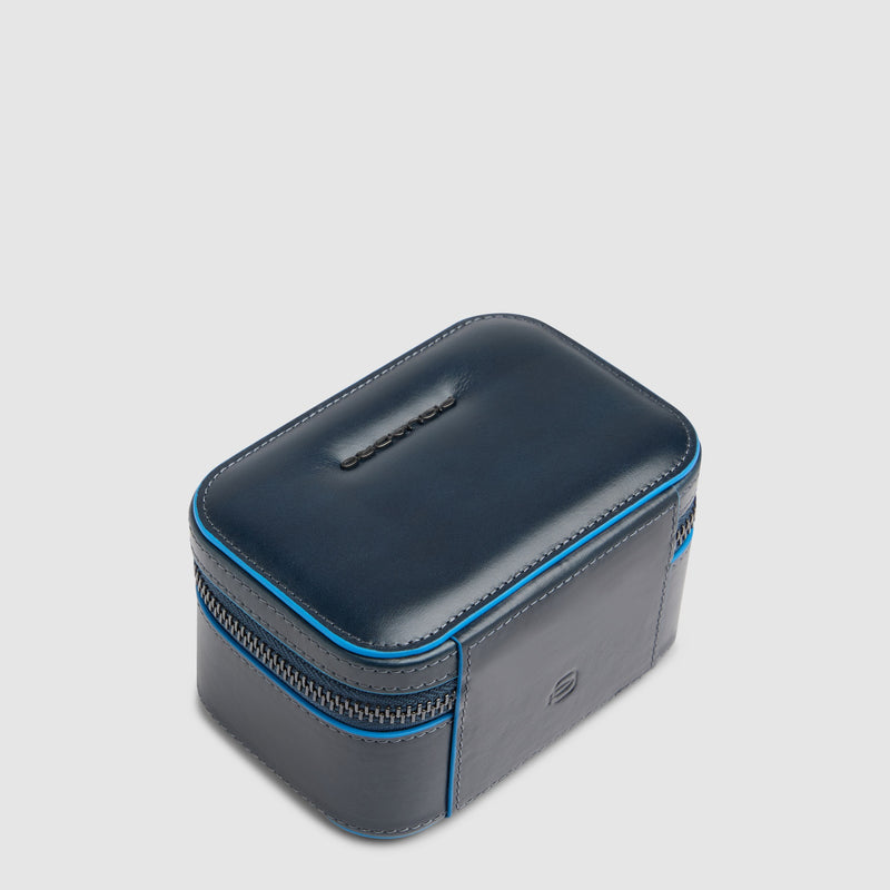 Leather Travel Watch Case with Two Compartments