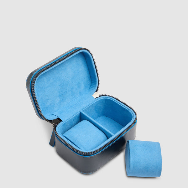 Leather Travel Watch Case with Two Compartments - 3