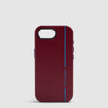 MagSafe® Leather Case for iPhone® 17 – Blue Square - Red