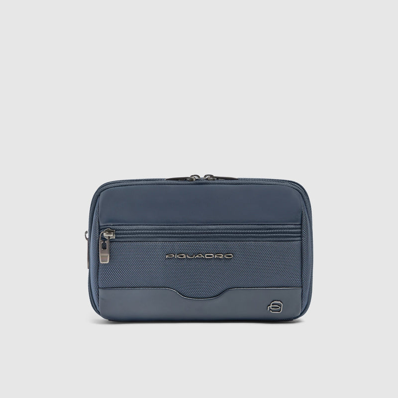 Men's Clutch Bag in Recycled Fabric with RFID Protection - Blue