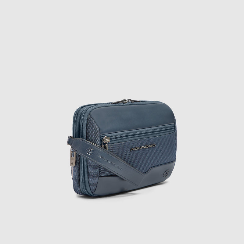 Men's Clutch Bag in Recycled Fabric with RFID Protection - Blue - photo 2