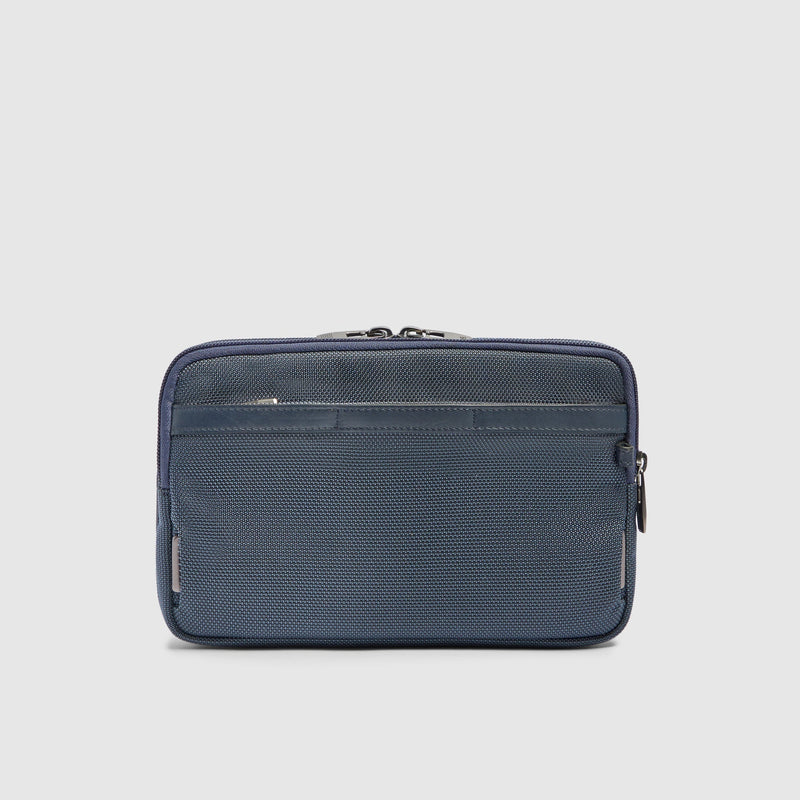 Men's Clutch Bag in Recycled Fabric with RFID Protection - Blue - photo 3