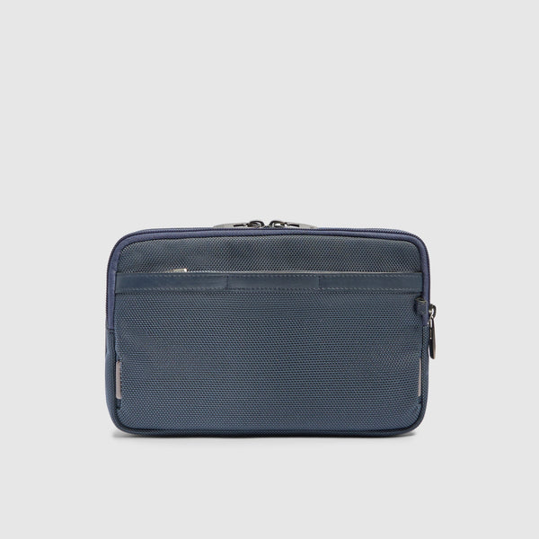 Men's Clutch Bag in Recycled Fabric with RFID Protection - Blue - photo 3