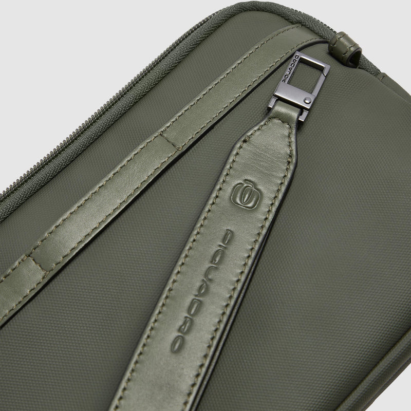 Men's Clutch Bag in Recycled Fabric with RFID Protection - Blue - photo 6