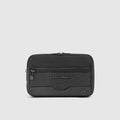 Men's Clutch Bag in Recycled Fabric with RFID Protection - Black