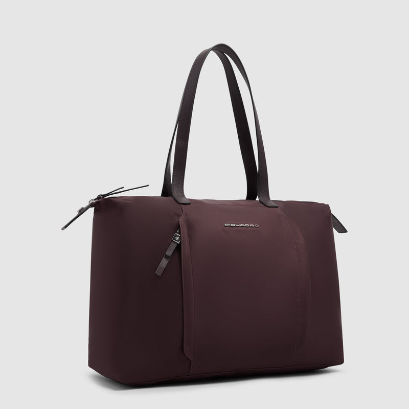 15.6" Laptop Bag in Recycled Fabric & Leather